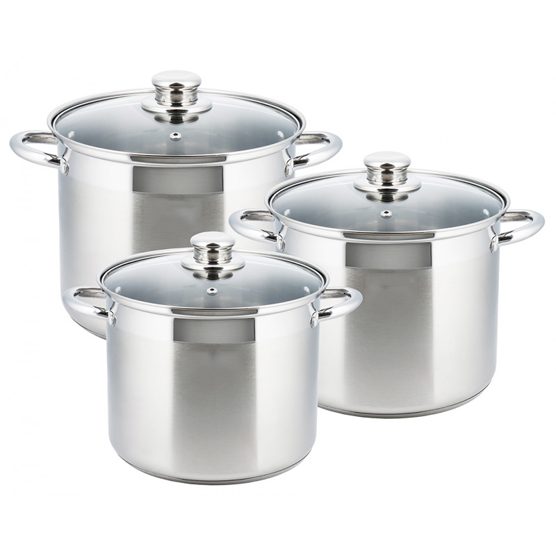 Large Size stainless steel stock cook pot sets use on induction and gas