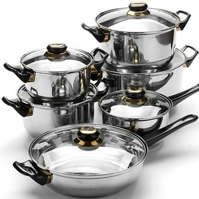 12-Piece With Non Stick Frying Pan Cookware Sets,  Best Selling Cheap stainless steel pot, high quality cooking