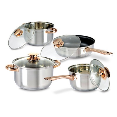 Wholesale Home Use Metal Kitchen Pots Steel Cookware Sets Pans non Stick Cookware Set Cooking Pot Set